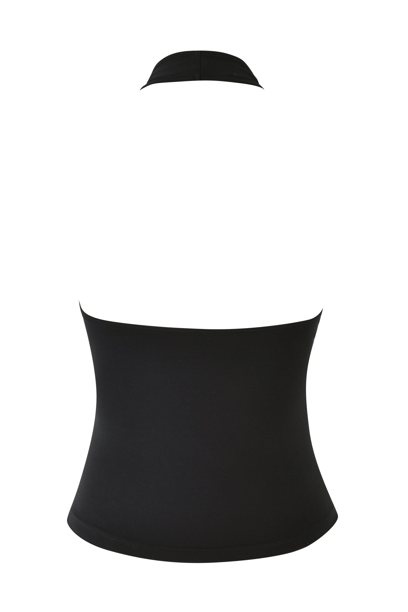 The CELESTE TOP - BLACK by I.AM.GIA showcases a striking strapless waist cincher corset against a white backdrop, featuring an alluring bodycon silhouette designed to accentuate your curves beautifully.