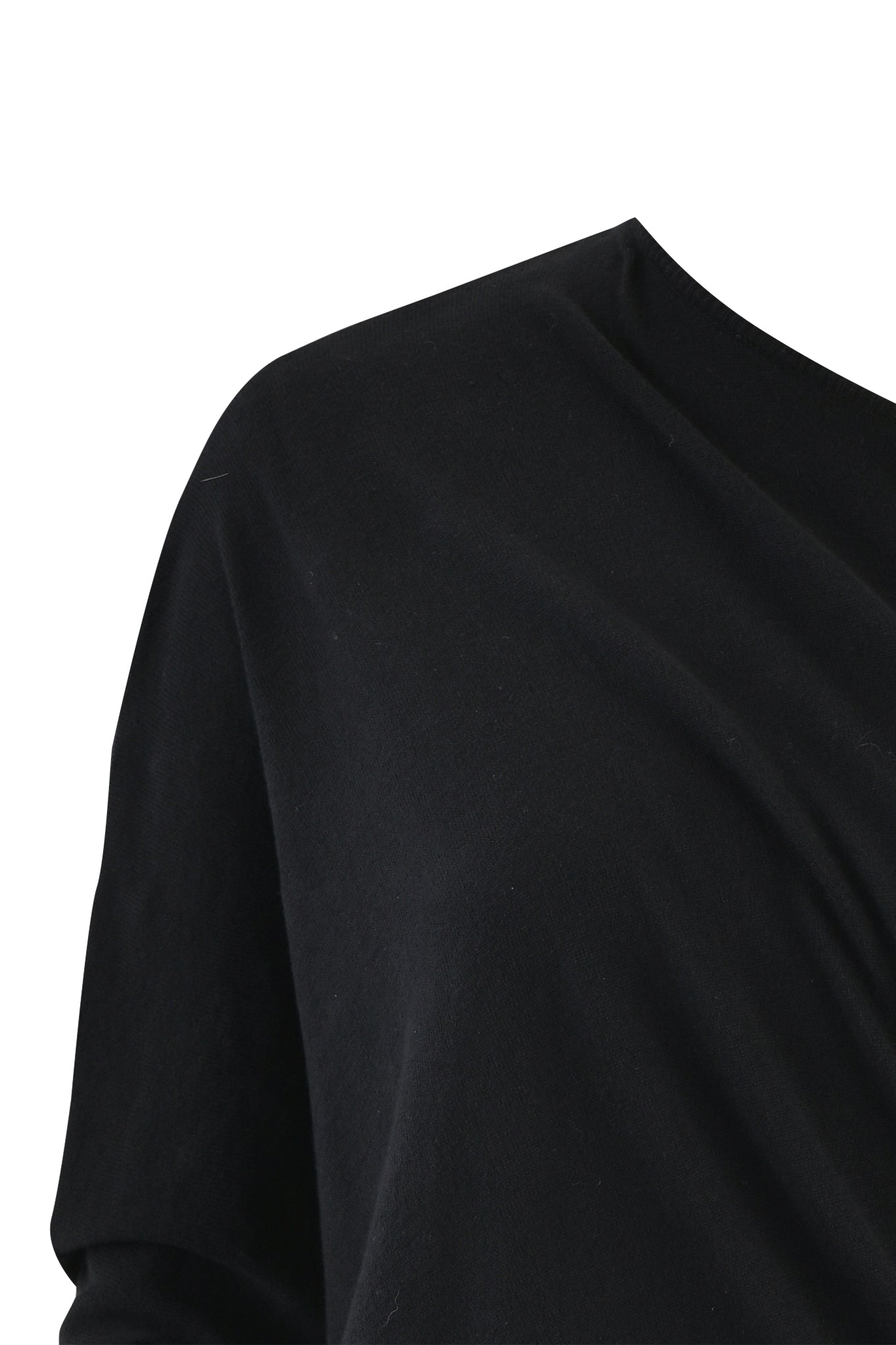 Close-up image of an I.AM.GIA GISELLE MINI DRESS in black, showcasing part of the shoulder and upper sleeve area. The fabric appears soft with a slight drape. No other details or features are visible.
