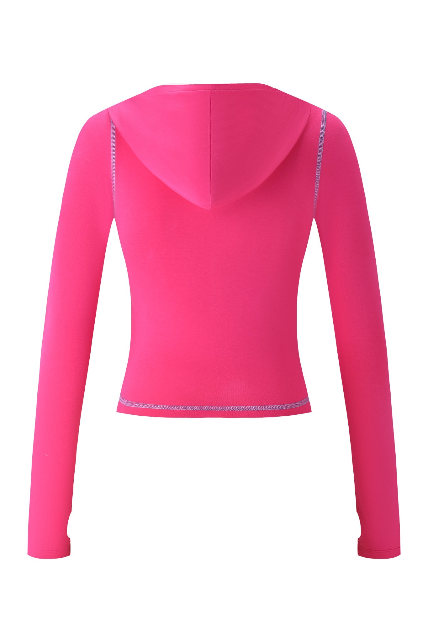 The I.AM.GIA FAFI BLARE HOODIE in hot pink is a fitted, long-sleeve style with visible stitching, shown from the back.
