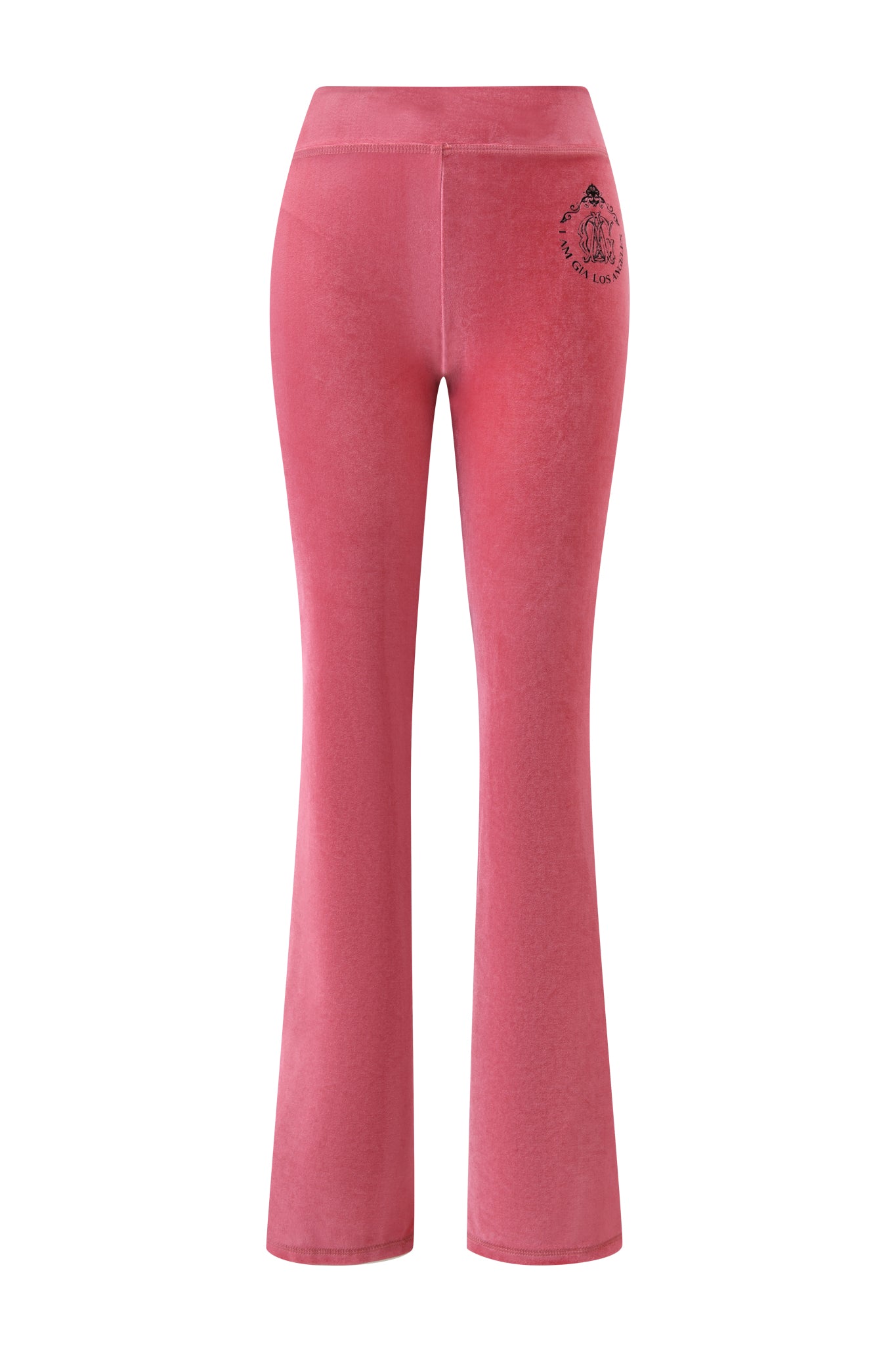 The I.AM.GIA BLARE VELOUR POCKET TRACKPANT in pink features a sculpted fit inspired by the iconic Blare pant.