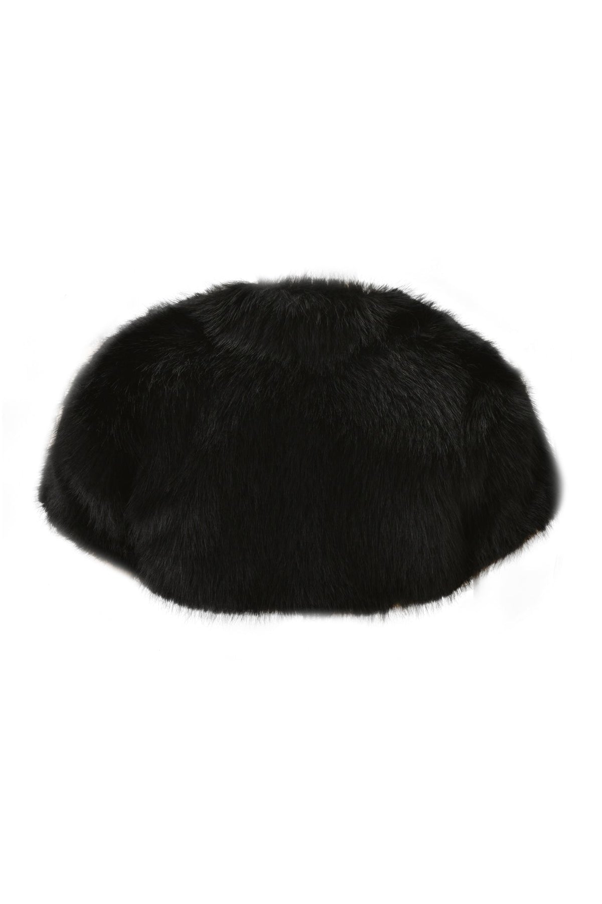 Black ALBA FAUX FUR CAP SLEEVE BOLERO in faux fur for statement layering.