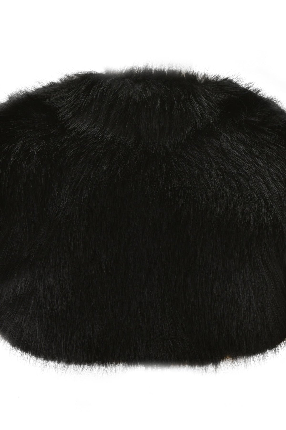 ALBA FAUX FUR CAP SLEEVE BOLERO - BLACK: a cropped black faux fur bolero with cap sleeves for statement layering.