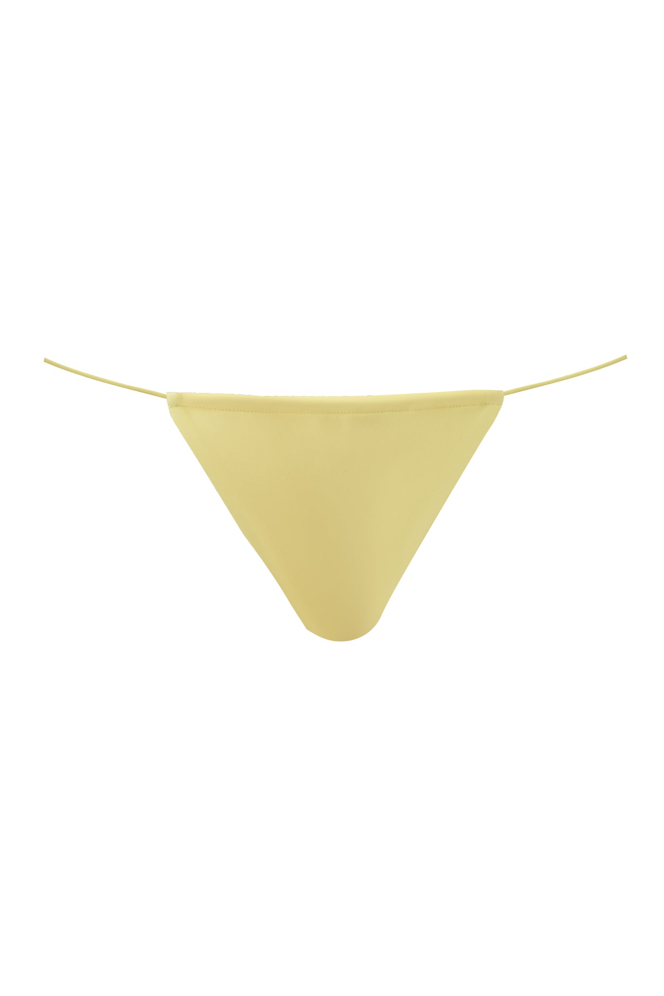 The I.AM.GIA BAMBI BIKINI BOTTOM - YELLOW is a pale yellow, cheeky bikini bottom with thin side ties, shown on a plain white background.