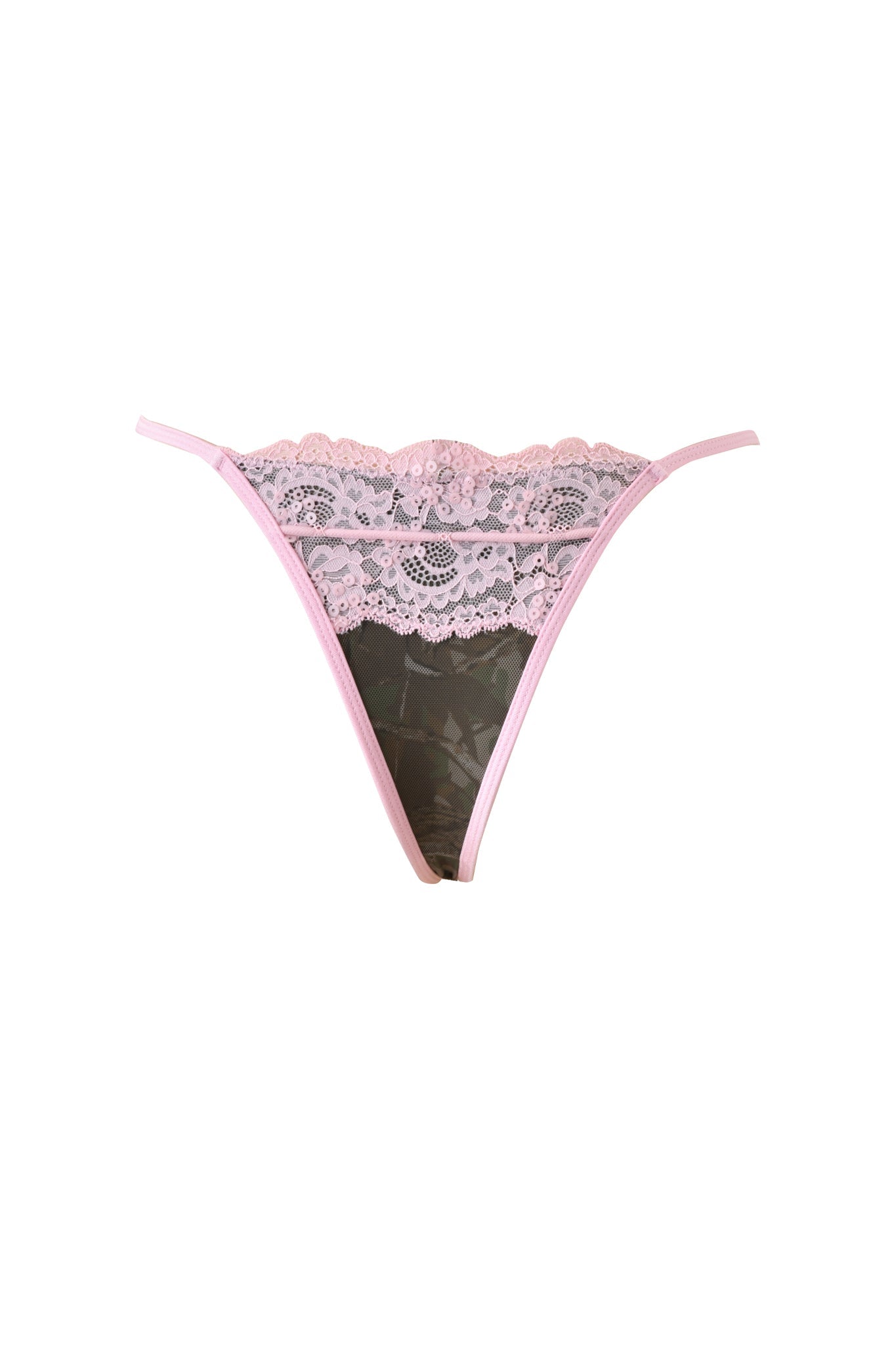 The SAKINA BIKINI BOTTOM - BARK AND BITE CAMO by I.AM.GIA features a bold camo design with thin side straps and a cheeky cut, blending edgy style with modern allure, displayed on a plain white background.
