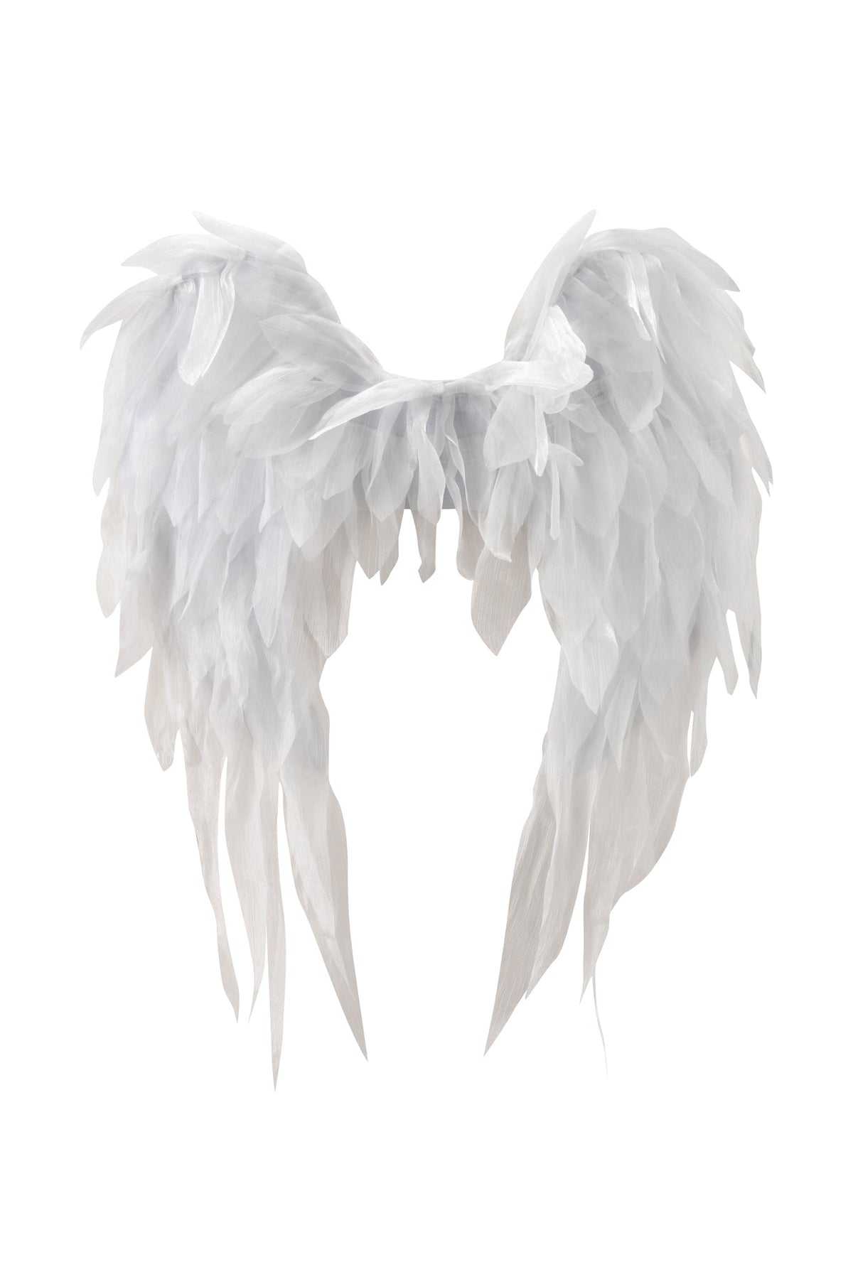 Discover the ANGEL WINGS - WHITE by I.AM.GIA—crafted from layered, delicate feathers with soft, flowing edges, these elegant wings are the ideal costume or party accessory for anyone seeking a graceful angelic look. Set against a plain white background for timeless appeal.