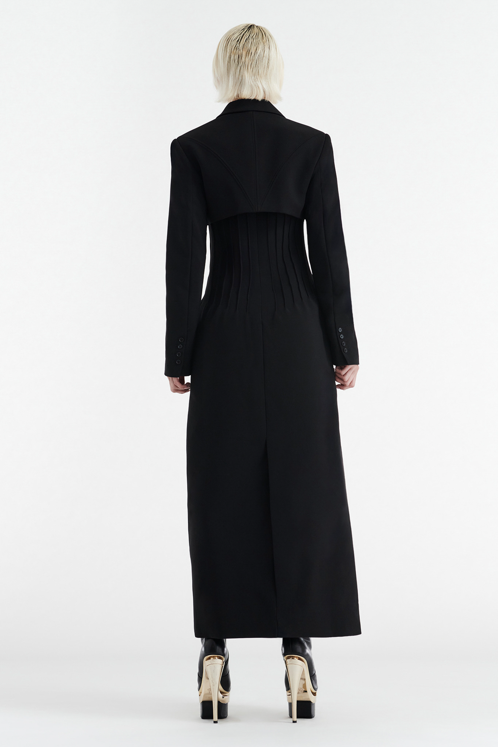 Celine Button Up Trench Coat in Black