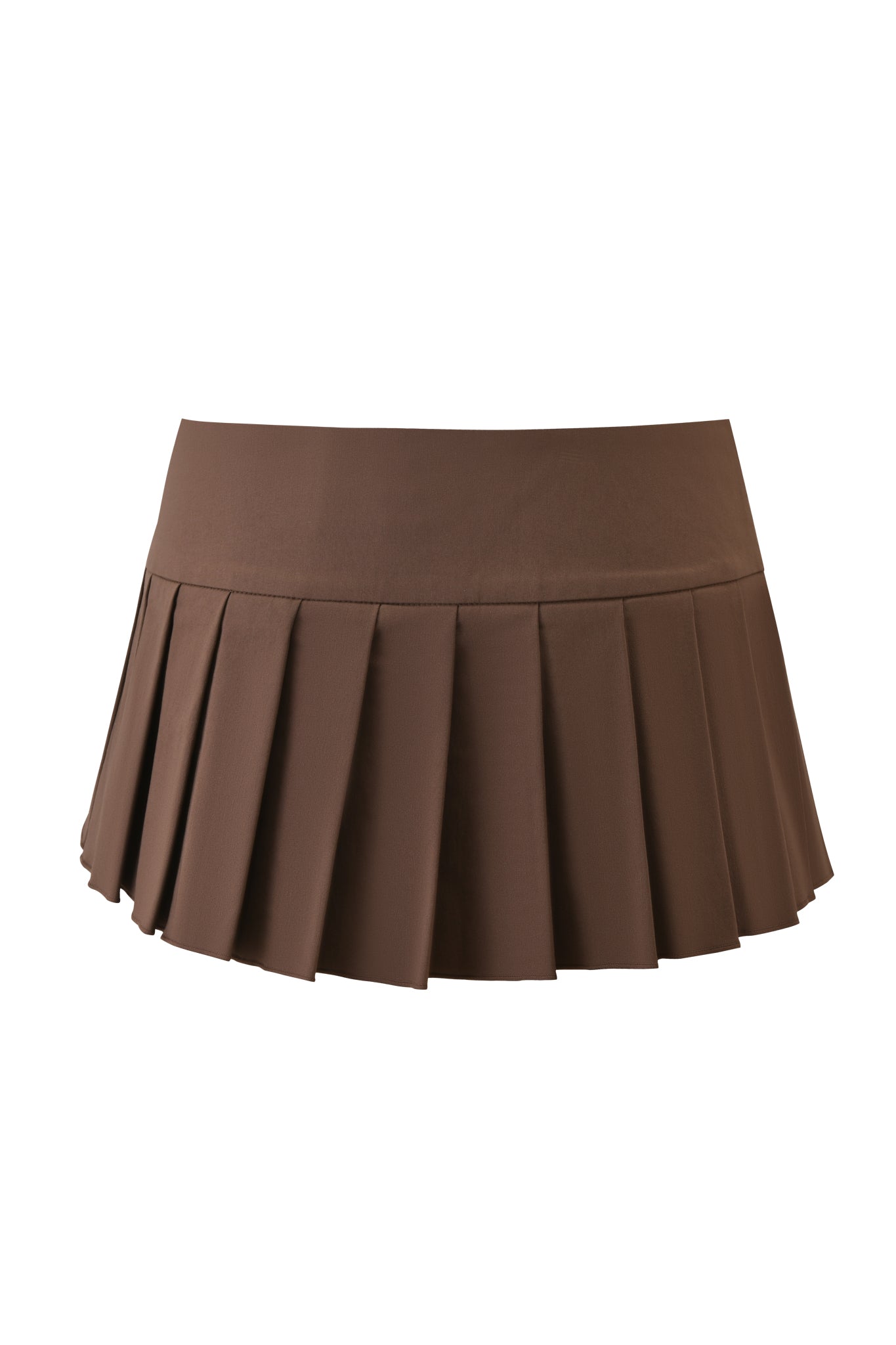 The I.AM.GIA REMINI SKORT - BROWN, featuring pleats and a wide waistband, is shown against a plain white background.