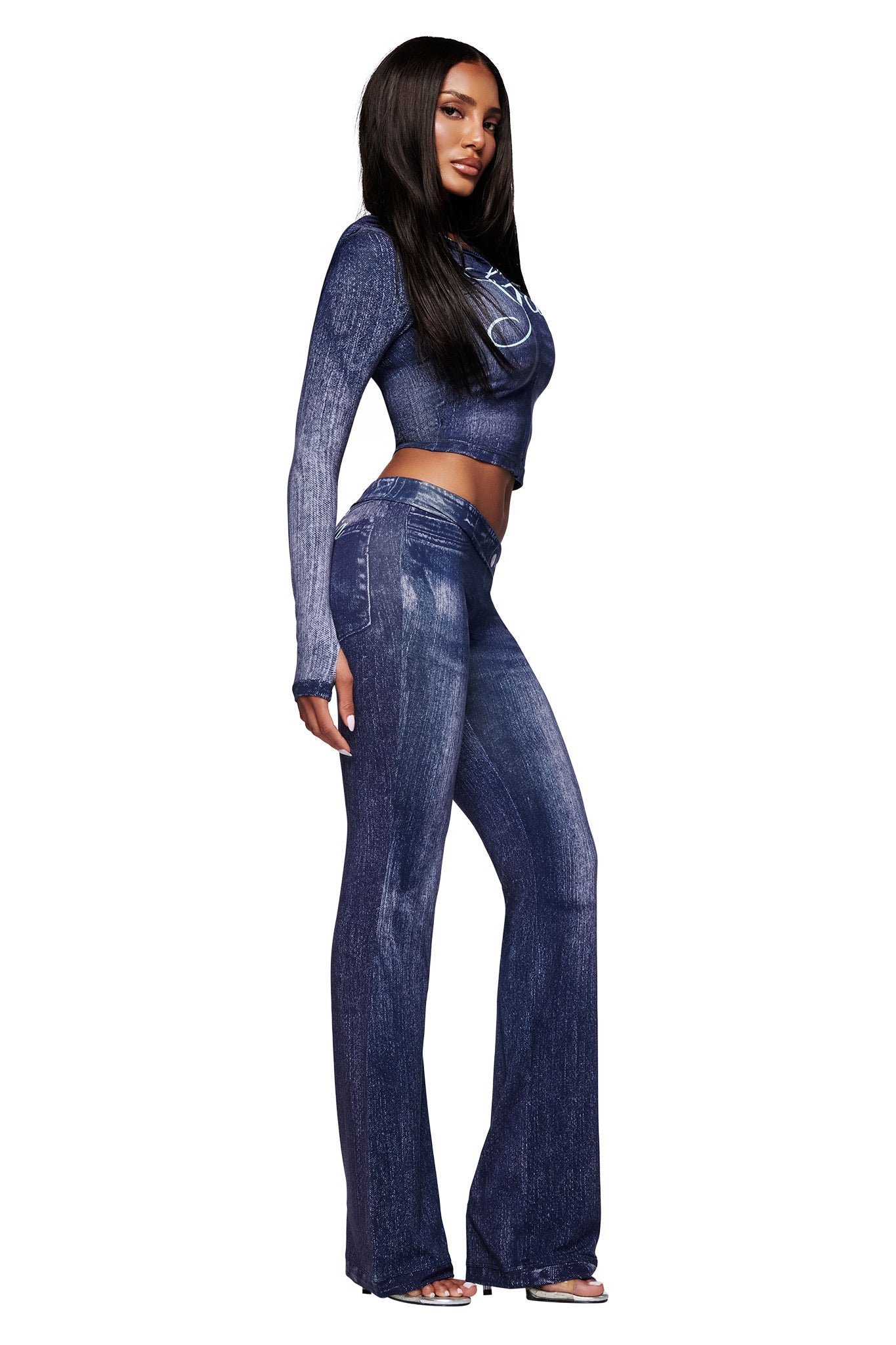 bluelea ブルレア ペプラムジャケット BLARE HOODIE - DARK DENIM