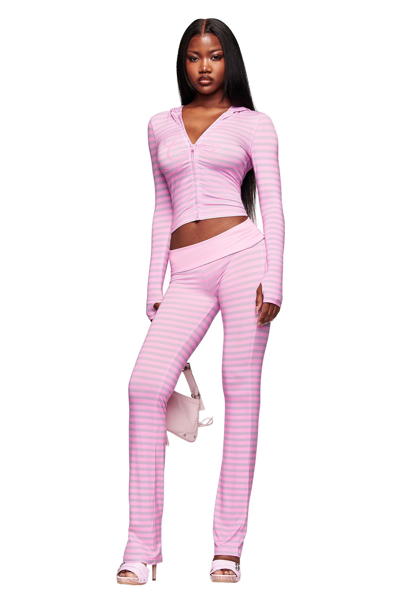 BLARE HOODIE - LIGHT PINK STRIPE