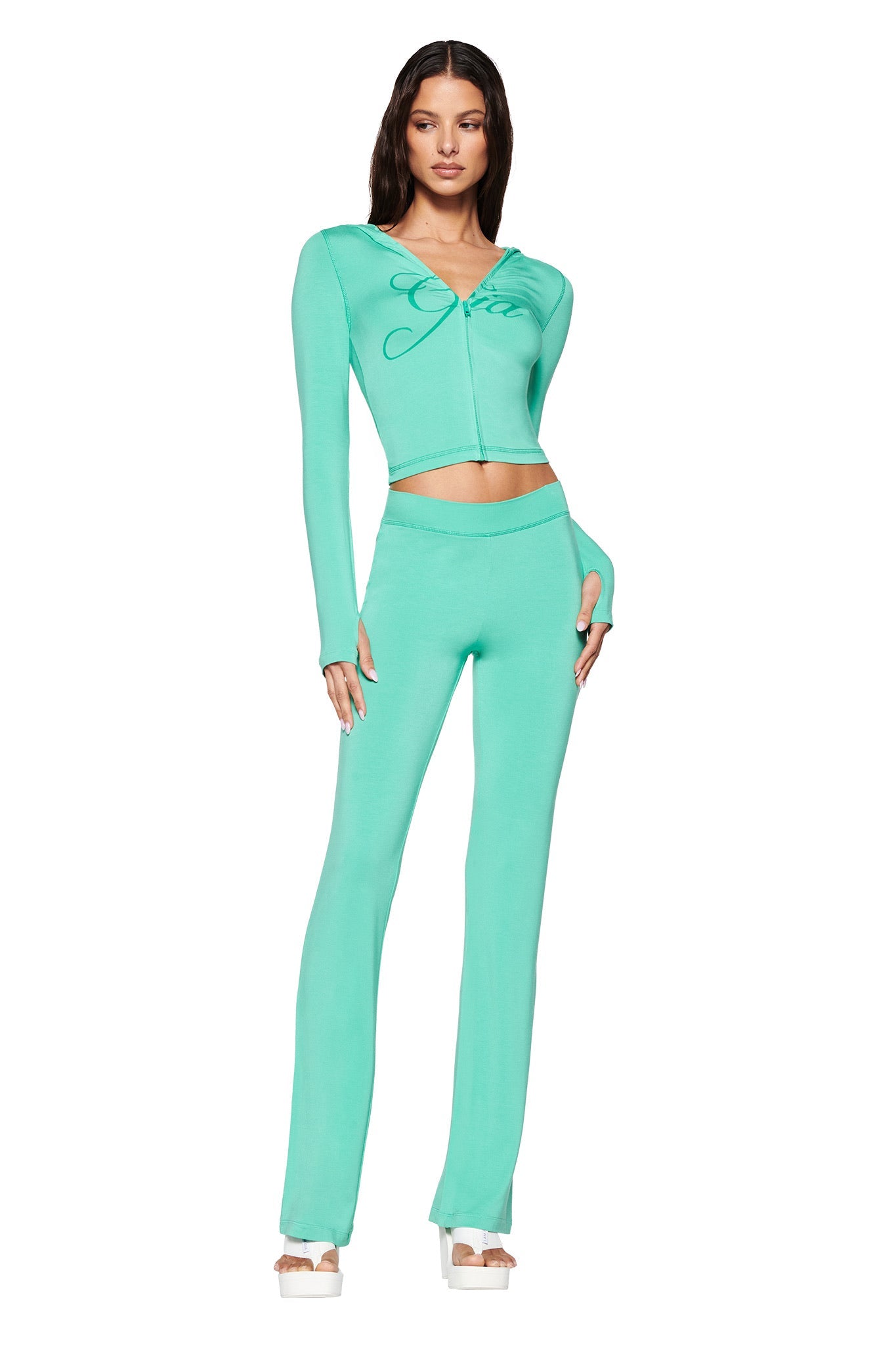 i.am.gia set upセットアップ BLARE HOODIE - GREEN : TURQUOISE : TEAL