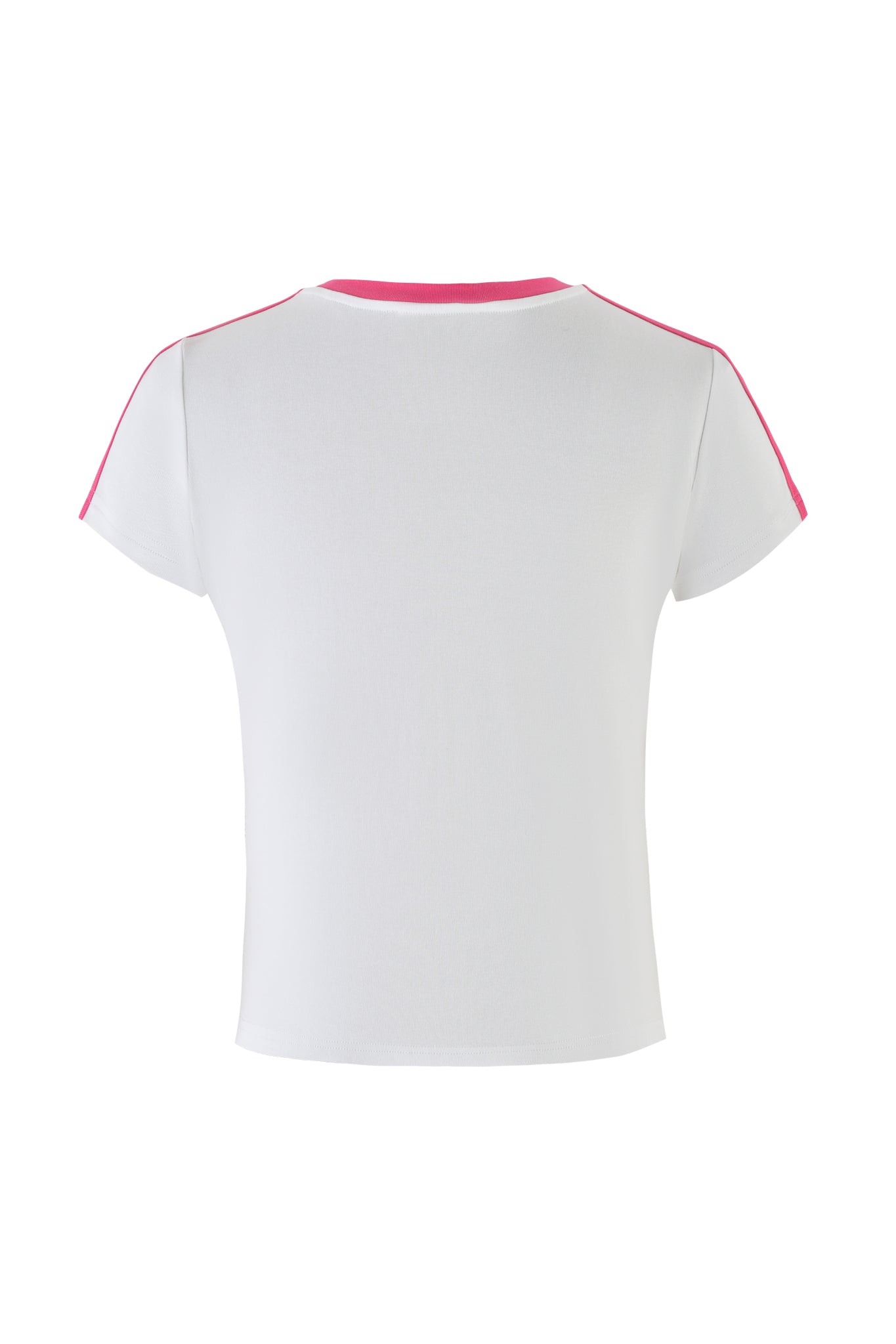 Jennie for   SコットンジャージーベビーT JENNIE TOP - WHITE : HOT PINK