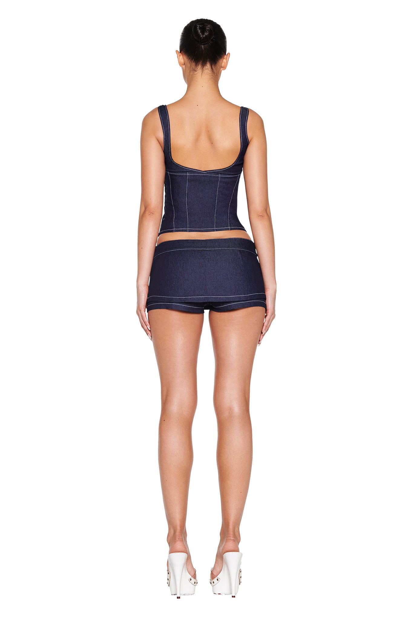 IAMGIA スカート MARRION DENIM SKORT - BLUE : DARK BLUE DENIM