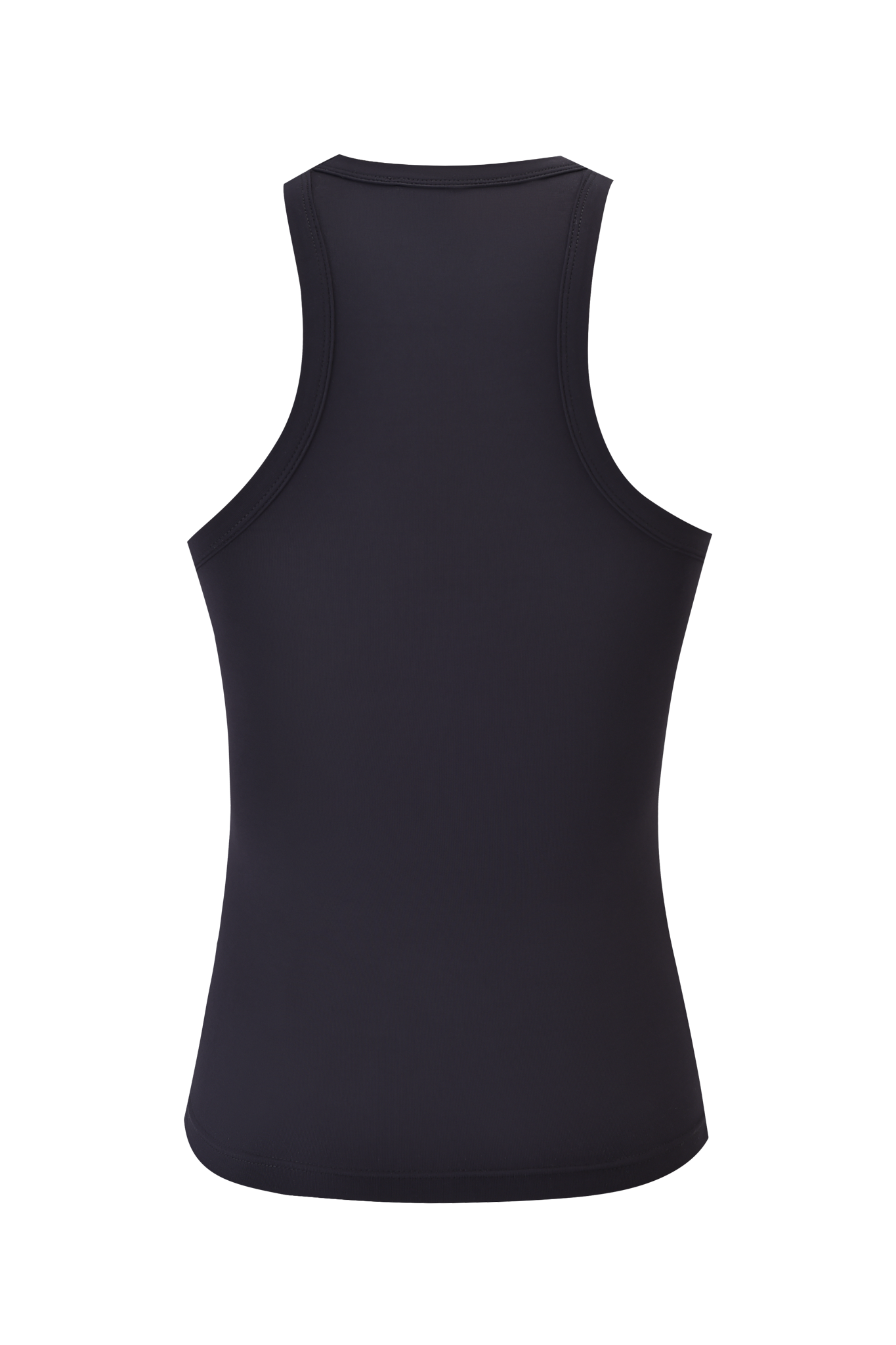 The I.AM.GIA GEMINI ZODIAC TANK in black features a racer-style back and soft bamboo fabric, displayed from the back against a plain background.