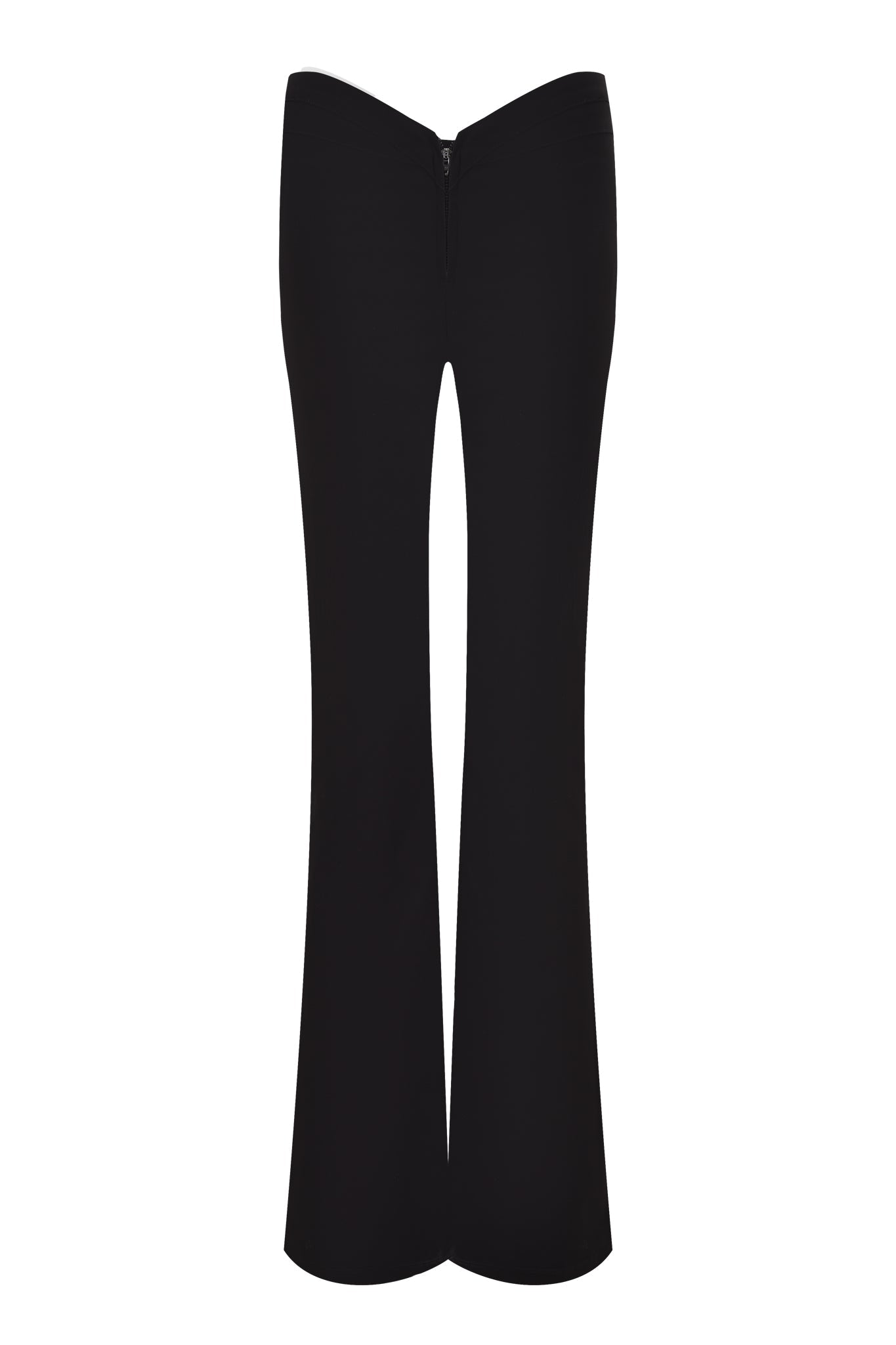 ELLENA 2.0 CURVED WAIST ZIPPER PANT - BLACK