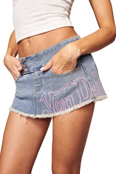 Von Dutch ミニデニムスカート GIA18239-SYNDRA-MINI-SKORT-