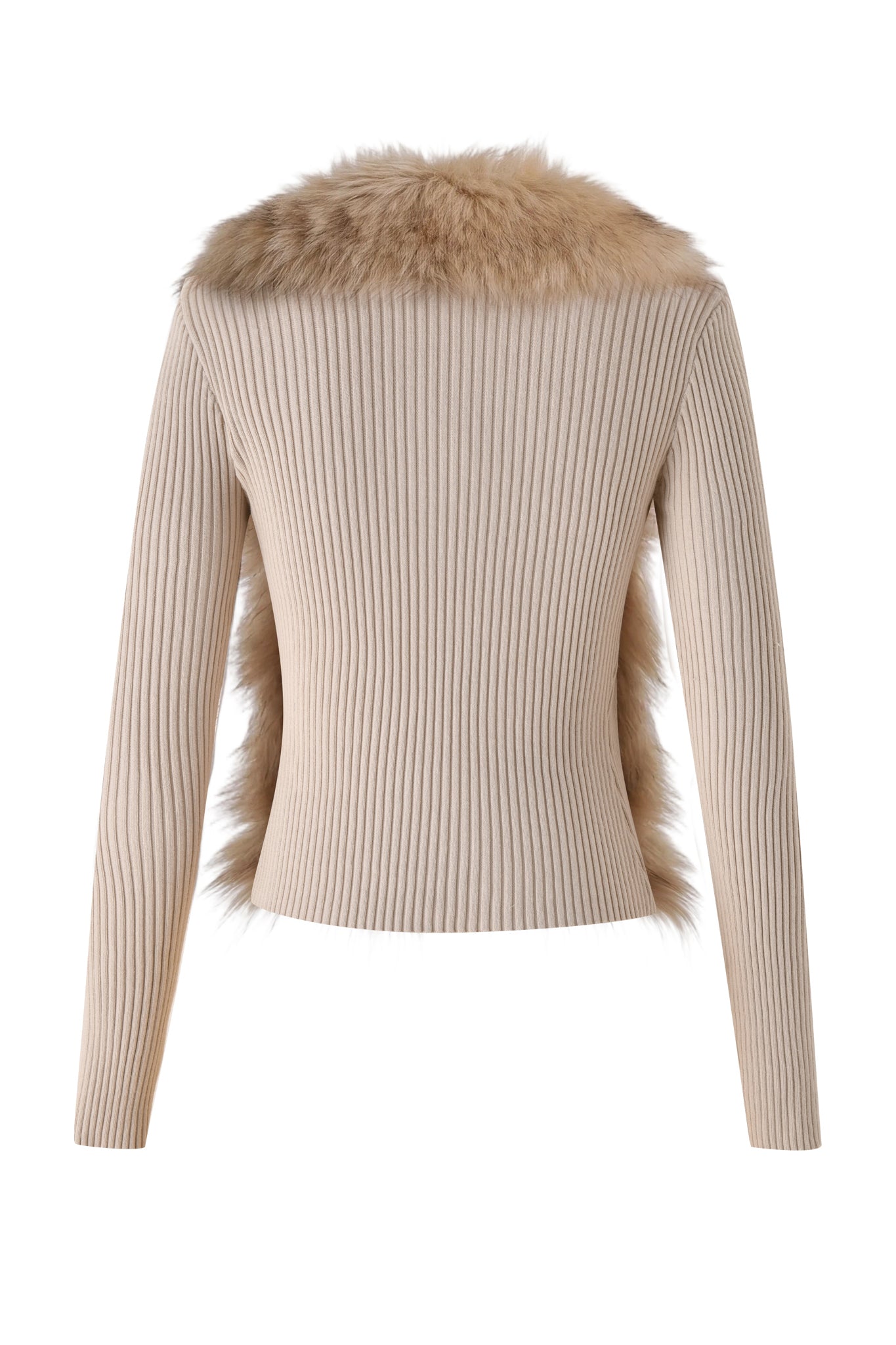 KYTIA FAUX FUR CARDIGAN - BEIGE