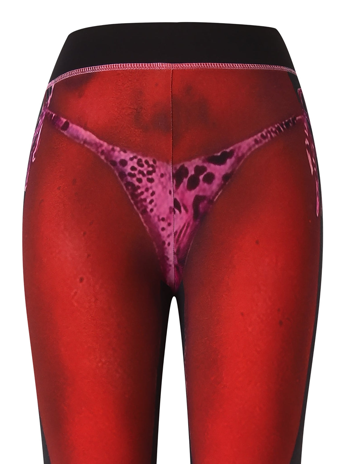 Make a bold statement at the airport with the I.AM.GIA T-REX SPRAY BODY BLARE TRACKPANT - BLACK, featuring a striking red-toned body print inspired by signature Blare Trackpant designs.