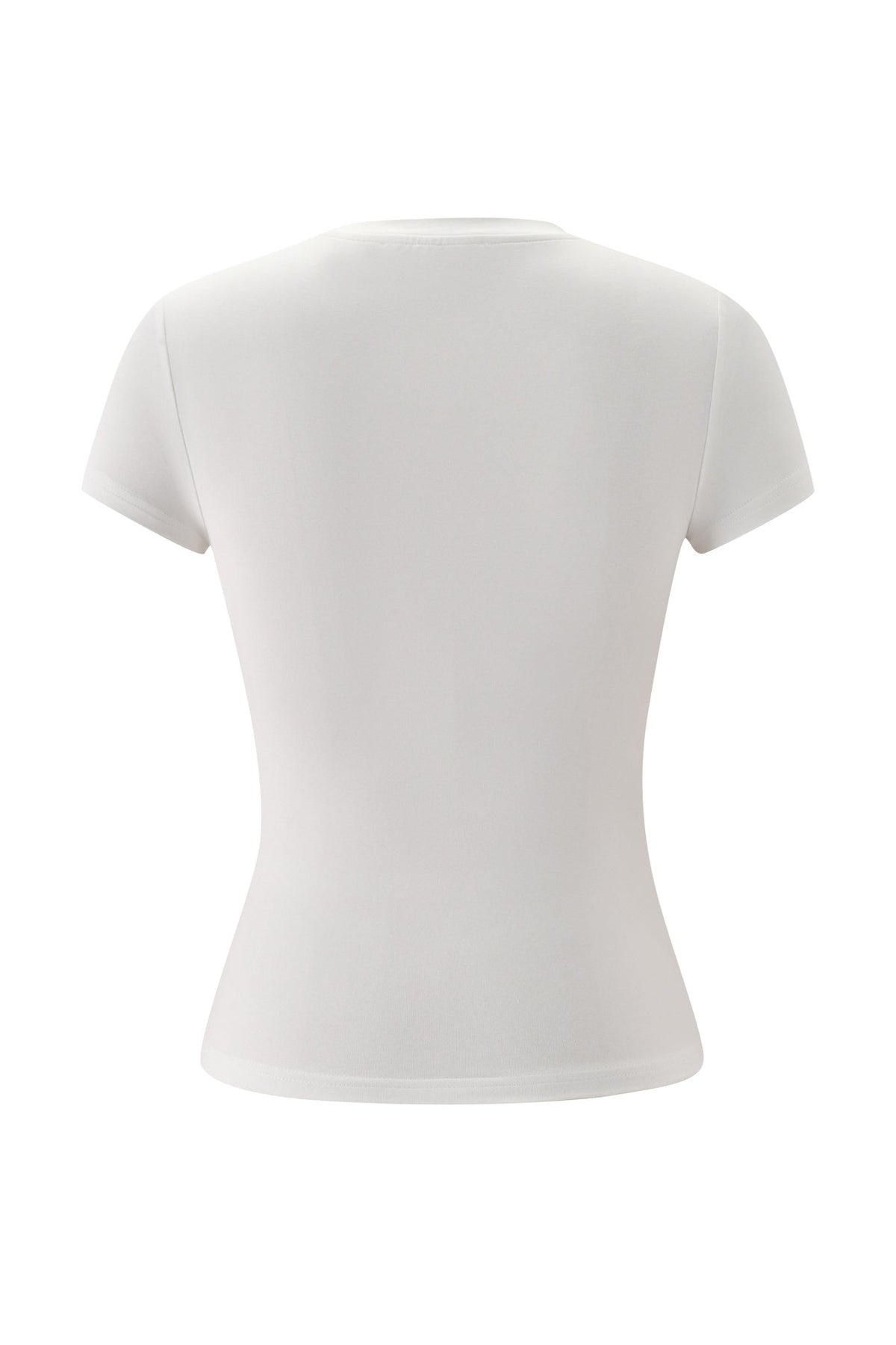 Back view of a plain white YVL T-SHIRT - WHITE CAT from I.AM.GIA, featuring short sleeves.