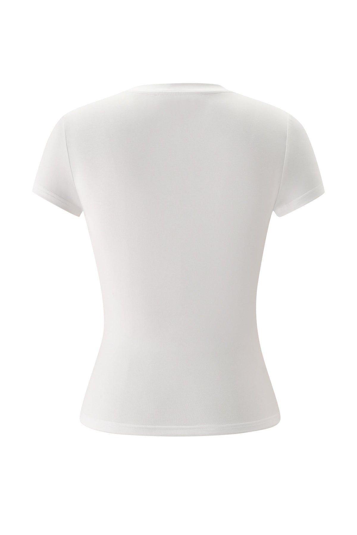 Back view of a plain white I.AM.GIA YVL T-SHIRT - WHITE MONOGRAM short-sleeved t-shirt.