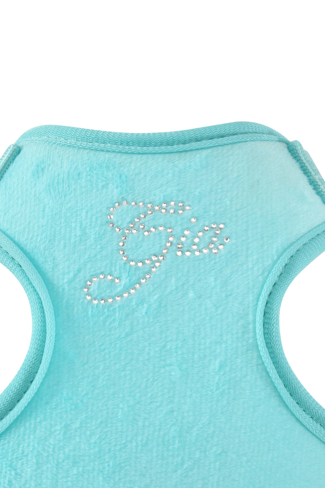 The I.AM.GIA STAR PAWFECT 3-PIECE SET in Baby Blue features plush velour, rounded arm openings, and "Gia" in rhinestones. Comes with a matching rhinestone dog bag dispenser for extra style.