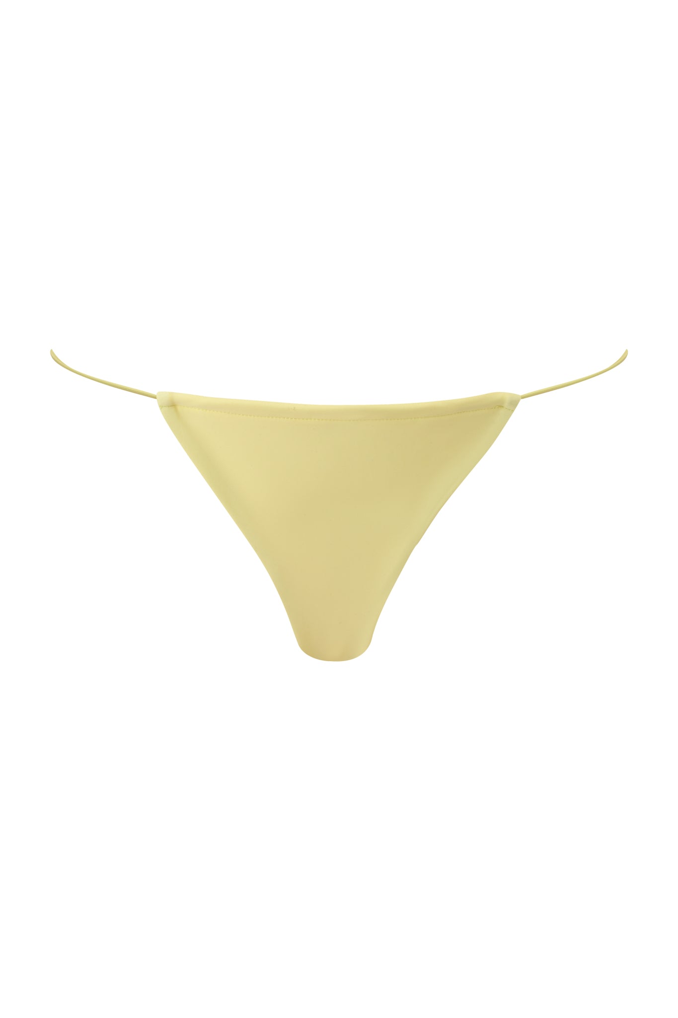 The I.AM.GIA BAMBI BIKINI BOTTOM - YELLOW features a pale yellow shade and minimal coverage with thin side straps, shown against a plain white background.