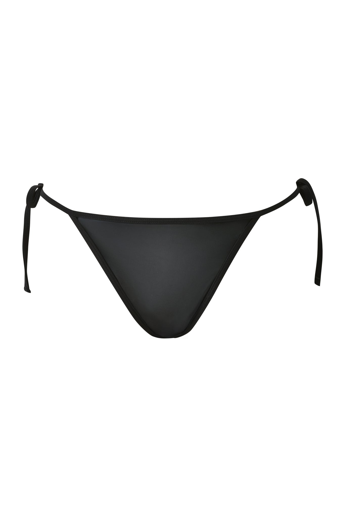 The I.AM.GIA ALOHI BIKINI BOTTOM in black features adjustable side ties and a cheeky cut, shown here against a plain white background.