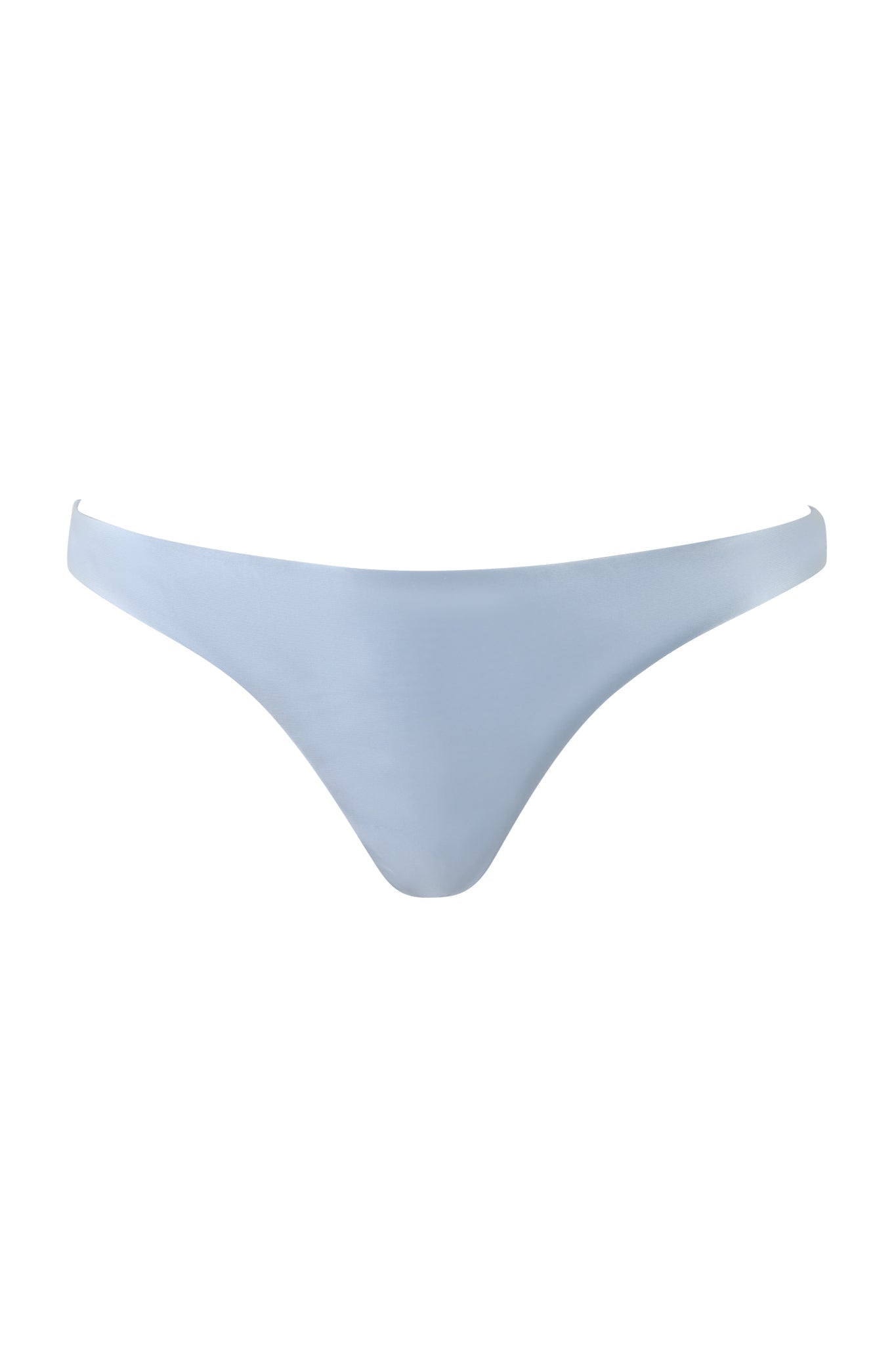 The DELPHINA BIKINI BOTTOM by I.AM.GIA in a soothing baby blue offers cheeky back coverage, beautifully complemented by a plain white background.