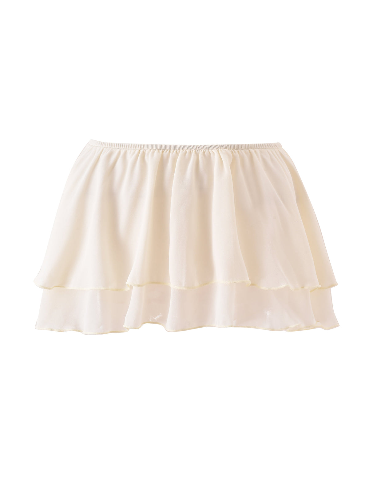 Brown, off-shoulder OCEANA CORSET SET by I.AM.GIA, featuring layered chiffon and a ruffled hem reminiscent of a sexy pirate costume, displayed on a plain white background.