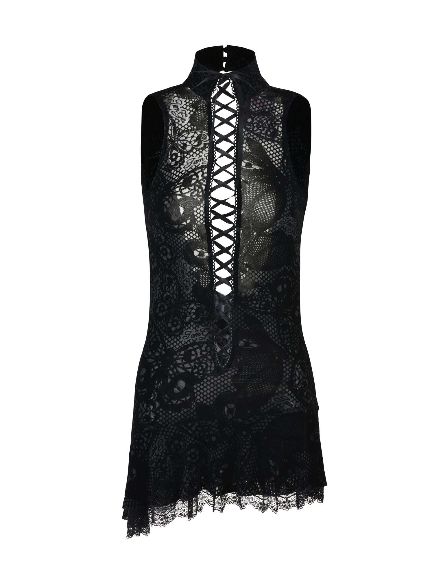 PRISILLA MINI DRESS - BLACK : BURN OUT PRISILLA MINI DRESS - BLACK : BURN OUT